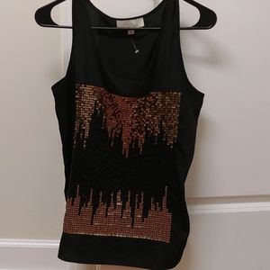 Black and gold top